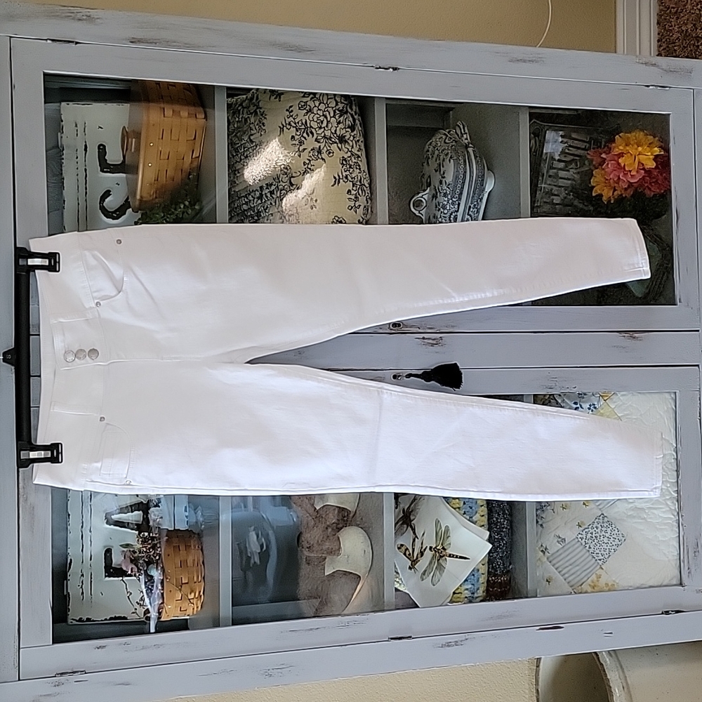 Sz 5/27 White Skinny Wax Jeans